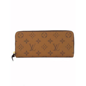 Louis Vuitton Monogram Reverse Portefeuille Wallet Clemence Round Zip Long